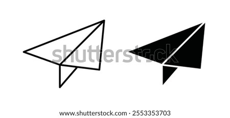 Paper plane icons in black filled and outlined style