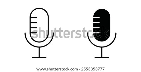 Microphone icons in black filled and outlined style