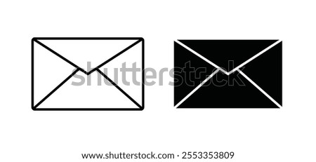 Mail icons in black filled and outlined style