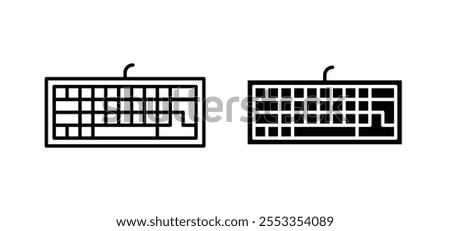 Keyboard icons in black filled and outlined style