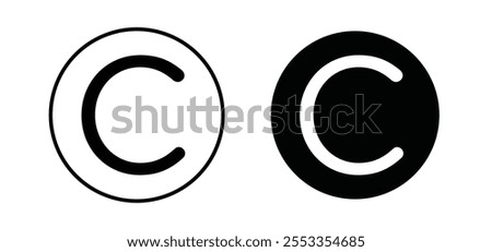 Copyright icons in black filled and outlined style