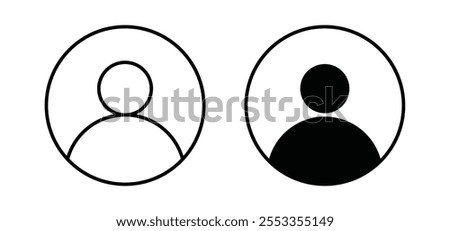 Account icons in black filled and outlined style