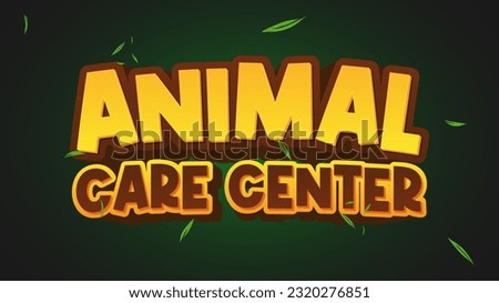 Animal Care Center 3D Text Jungle Style for Zoo Signage