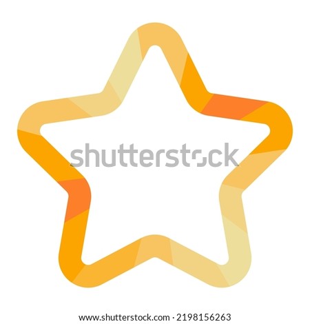 Cute orange color star frame. bright color border. Transparent empty for text, message, photo. Flat design, EPS10 vector
