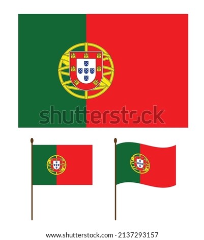 Portugal Flag, Flag of Portugal Vector Illustration