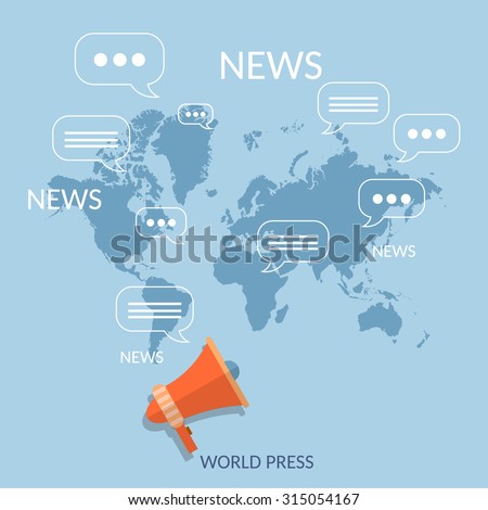 World news concept global online telecommunications tv radio live streaming 