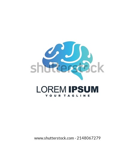 Brain technology logo template, Digital abstract logos for creative innovation. digital brain. brain hub logo design. brain connection logo vector icon. 