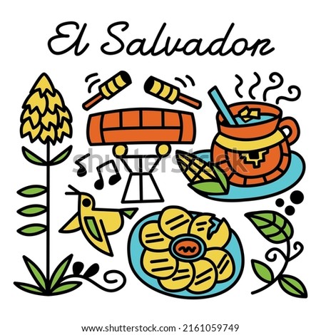 Traditional El Salvador Illustration. High quality vector
