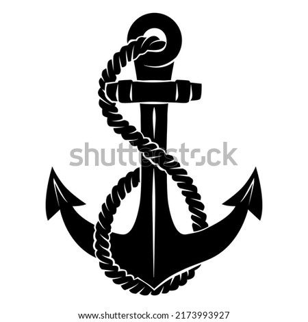 Boat Anchor Cut Out. High quality vector