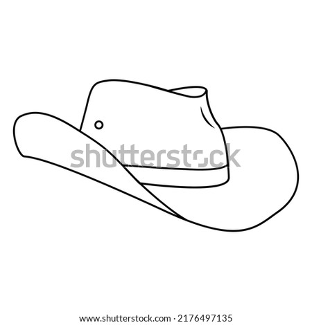 Cowboy Hat Profile Stroke. High quality vector
