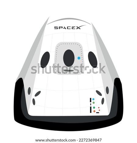 Spacex Spacecraft Icon. Vector illustration art