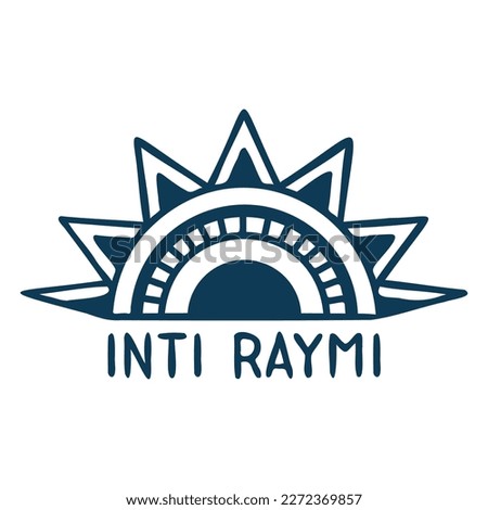 Sun Inti Rayim Design Silhouette. Vector illustration art