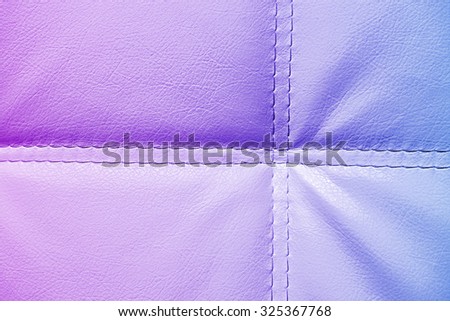 light leather texture for furniture with seams intersecting toned gradient from blue to purple