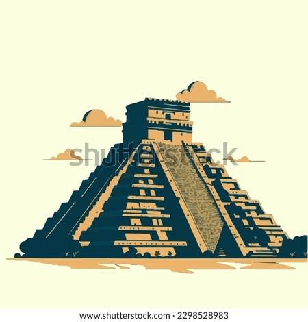 Chichen Itza, Wonder of the World vector illustration