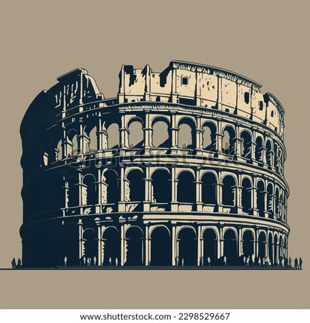 Colosseum, Wonder of the World vector illustration