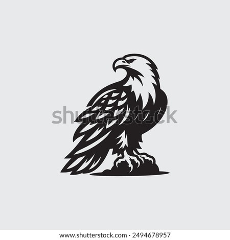 Eagle Bird Logo Silhouette Art Vector Style illustrator for graphics design.