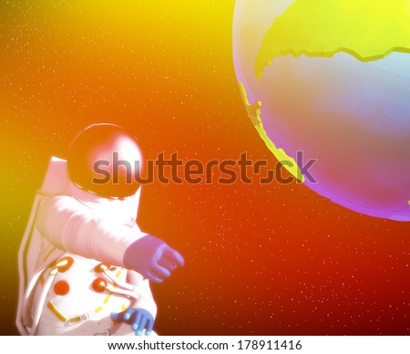 Astronaut that is floating in space