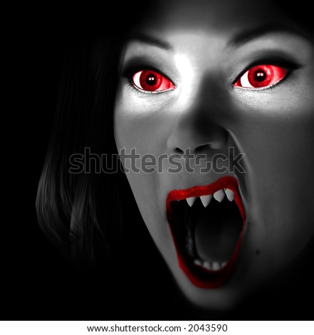 A Female Vampire That Is Just About To Attack. Stock Photo 2043590 ...