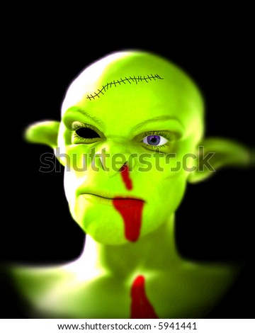 An image of a rather ugly and frightening orc monster, would possible make a good Halloween image. With added blood and stitch\'s