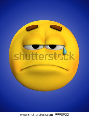 A Conceptual Image Of A Very Sad Cartoon Face. Stock Photo 9990922 ...