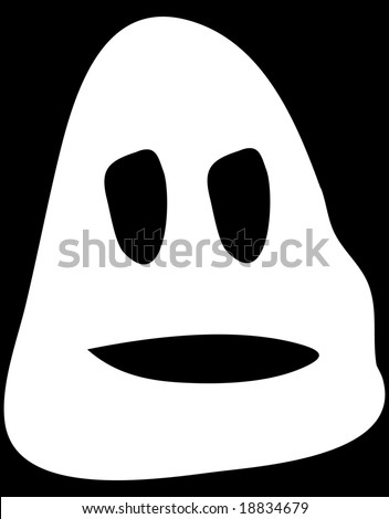 Simple Cartoon Ghost Head For Halloween. Stock Photo 18834679 ...