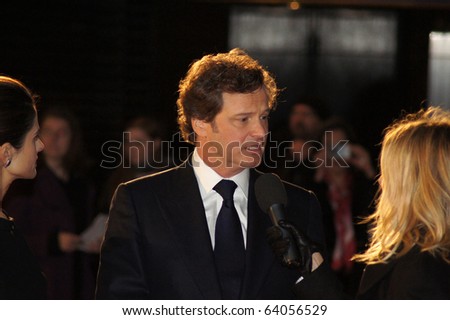 LONDON - OCTOBER 21: Colin Firth At The King\'s Speech Premiere October 21, 2010 in Leicester Square London, England.