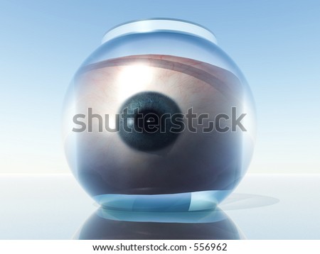 This is a isolated eye in a goldfish bowl. Stock foto © 
