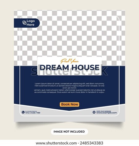 Elegant home selling business template. Minimalist real estate business promotion web banner. modern Home for selling social media post. Real estate house property facebook and Instagram post.