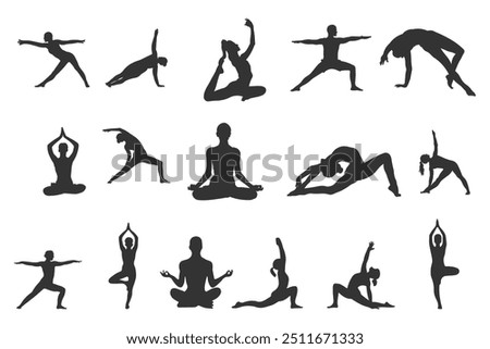 Yoga Vector,, Silhouette, Cut File, cutting files, printable design, Clipart, Yoga Pilates Vector Bundle, Yoga Pose, Mediation , Fitness, Yoga exercise, Pilates, Gym,