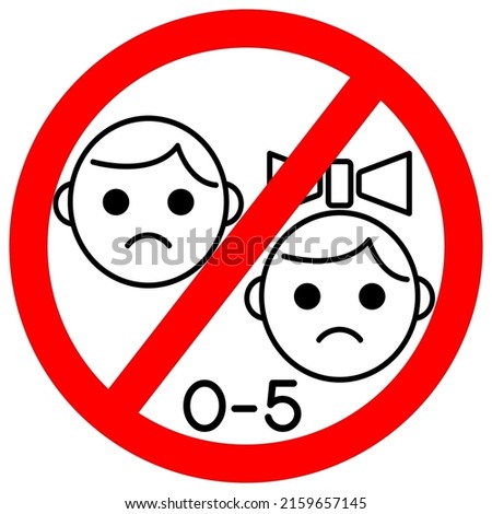Pouting Baby icon. Black and white pictogram in red Forbidden Sign