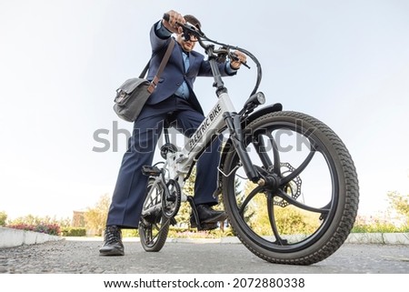 Similar – Image, Stock Photo bicycle handlebar, bike mode of transport