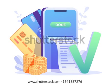 Payment Aproved, Online Card Payment Concept ,Easy Payments. Easy Edit and Customize, Money transfer, Mobile Wallet concept for banner, mobile app, landing page, presentation