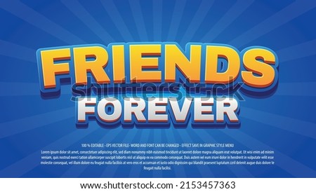 Friends text effect template with 3d style use for logo and business brand