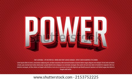Power 3d style editable text effect use for logo and business brand 商業照片 © 