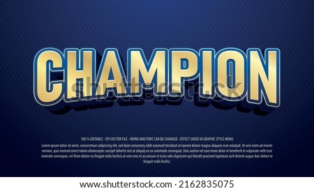 Champion 3d style text effect template