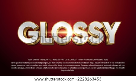 Glossy 3d style editable text effect template