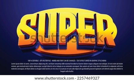 Super hero 3d editable text effect use for logo and business brand