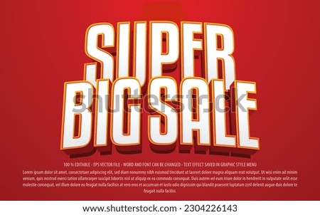 Super big sale editable text effect template with 3d style use for logo and business brand