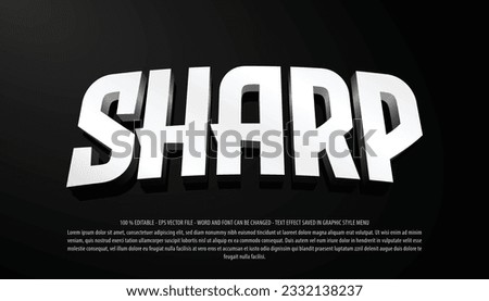Sharp 3d style editable text effect