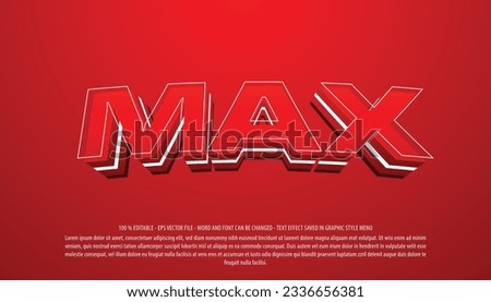Maximal 3d style editable text effect use for logo and business brand