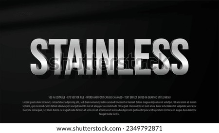 Editable text effect stainless steel mock up