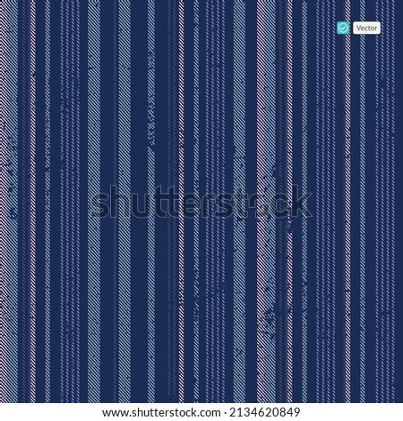 Indigo blue Twill  stripes, grunge stripe pattern, autumn winter stripe, tonal stripes on high fashion eps vector seamless p[pattern Stock fotó © 