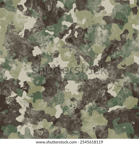 Grunge, washed camouflage for textites seamless print pattern