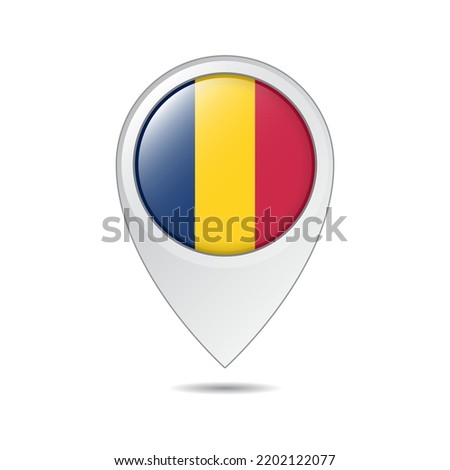 map location tag of chad flag