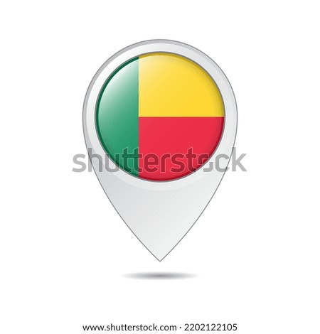 map location tag of benin flag