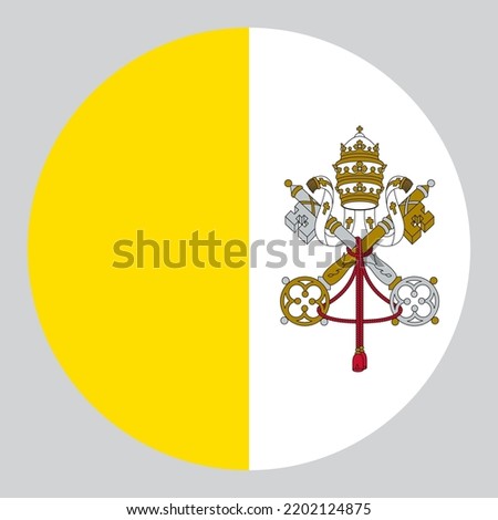 flat circle shaped Illustration of Vatican City or Holy See flag
