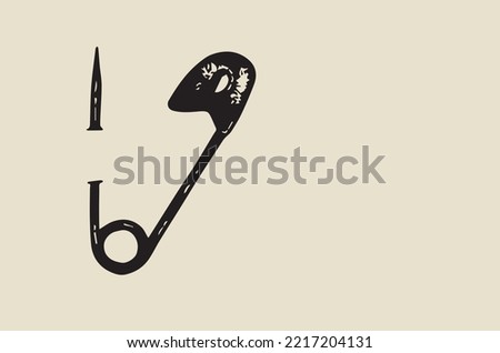 Vector image - safety pin 1