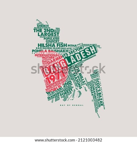 Bangladesh word cloud vector illustration design, word art for BD