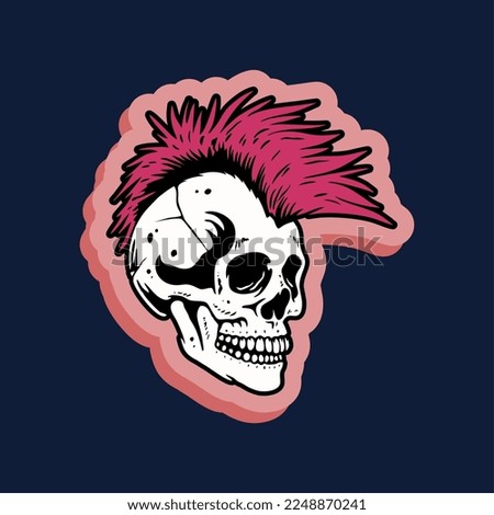 vector tracing artwork illustration skeleton skull. Can be used as Logo, Brands, Mascots, tshirt, sticker,patch and Tattoo design.