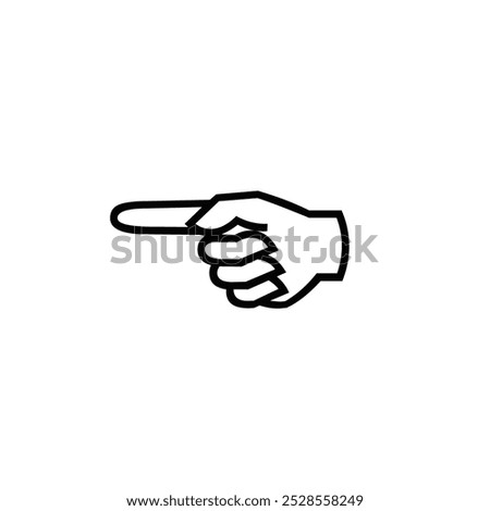 Simple outline of a left pointing finger vector icon.